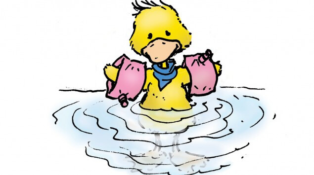 Gehe als Nichtschwimmer nur bis zum Bauch ins Wasser.