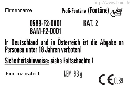 Kennzeichnung BAM Nummer