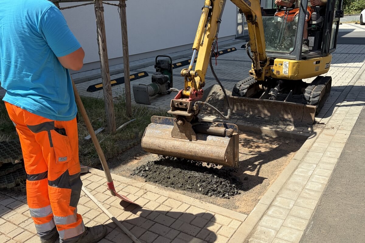 Befüllung mit Schotter Befüllung mit Schotter