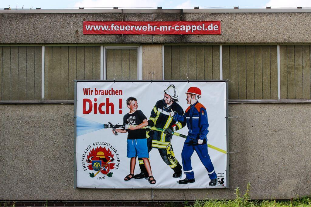 vermisster Werbebanner Feuerwehr Marburg-Cappel