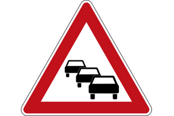 Verkehrsschild Stau